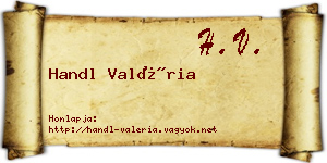 Handl Valéria névjegykártya